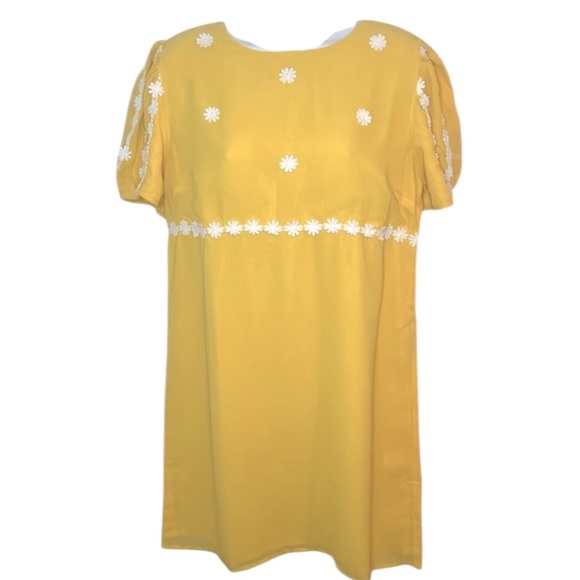 Modcloth How Sweet It Is Shift Dress Sunny Yellow Dress 70s Retro Mini 6/ Sm NWT - Picture 2 of 8